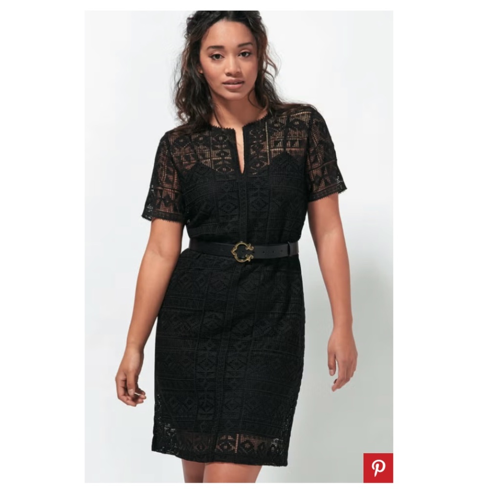 C. Wonder Black Lace V Neck Dress  NWT